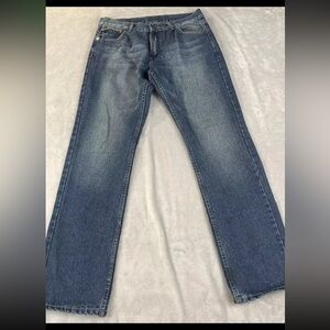 Freedom Revolution Mens medium wash straight leg denim blue jeans size 32